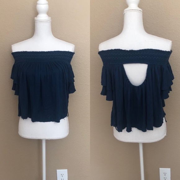 Free People santorini off shoulder open back top - Picture 3 of 7